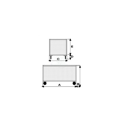 Carrello Pianale 4 sponde rete zincato ruote pneumatiche 2 girevoli misure