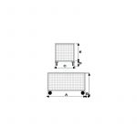 Carrello pianale 4 sponde in rete zincato1270 x 800 2 girevoli misure