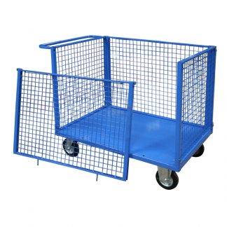 Carrelli pianale 4 sponde in rete sfilebile 4 girevoli 2 freno