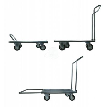 Carrello a pianale allungabile in acciaio alimentare AISI 304