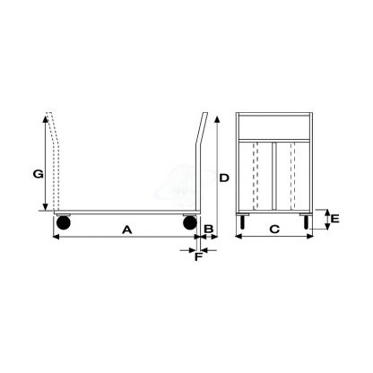 Carrelli pianale Maxi mm 600 x 1000 2 ruote fisse 2 girevoli misure
