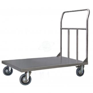 Carrello Pianale Maxi 1200 x 800 in acciaio inox 20/10 2 ruote fisse 2 ruote girevoli con freno
