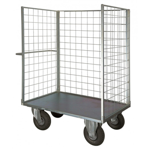 Carrello Pianale verniciato 3 sponde 775 x 1150 ruote pneumatiche