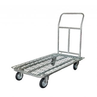 Carrello pianale 660 x 1100 zincato con piano in rete metallica
