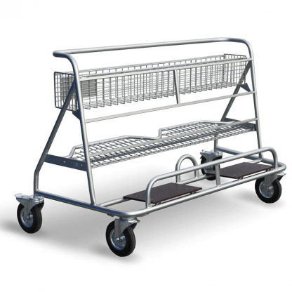 Carrello porta Pannelli con Piano e Cesto