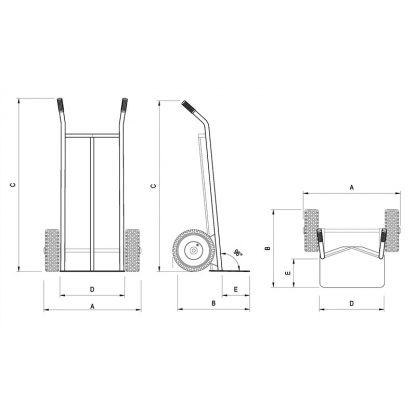 Carrello Porta Sacchi Ruote Anti Foro misure