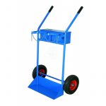 Carrello Portabombole biposto cassetta 40/50 litri ruote pneumatiche