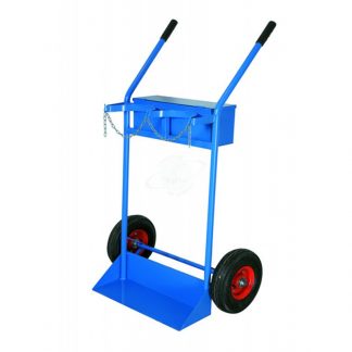 Carrello Portabombole biposto cassetta 40/50 litri ruote pneumatiche