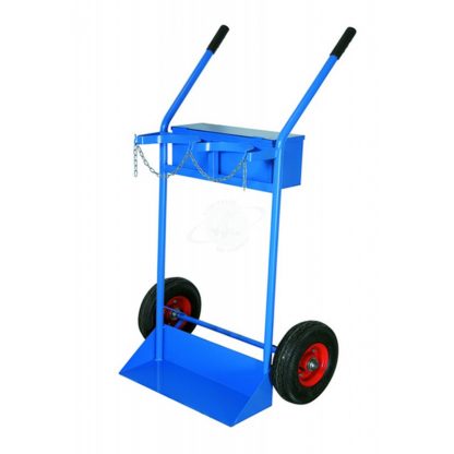 Carrello Portabombole biposto cassetta 40/50 litri ruote pneumatiche
