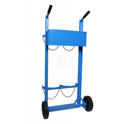 Carrello portabombole lt. 40/50 biposto con cassetta e ruote gommate