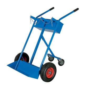 Carrello Portabombole cassetta 40/50 litri trasformabile ruote pneumatiche