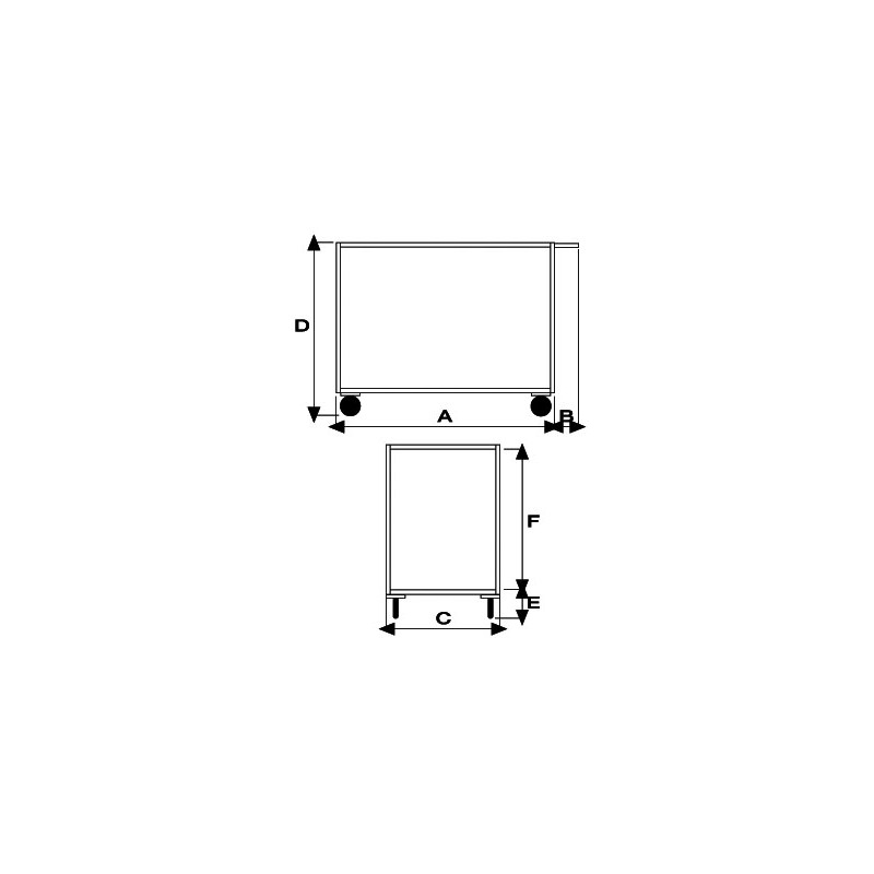 carrello_portatutto_grande_2_piani_bordo_4_ruote_girevoli_freno_misure Carrelli Portatutto Grandi 2 piani con bordo di contenimento 4 ruote girevoli freno misure