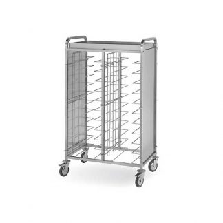 Carrelli recupero vassoi in filo saldato griglie inox 11 x GN pannellati
