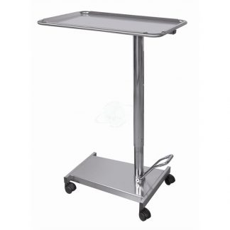 Carrello servitore per sala operatoria in acciaio INOX AISI 304 sollevamento idraulico pompa a pedale
