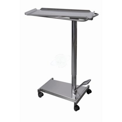 Carrello servitore per sala operatoria in acciaio INOX AISI 304 sollevamento idraulico pompa a pedale