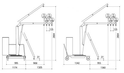 CONFIGURAZIONE CON PROLUNGA REGOLABILE