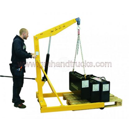 Gru idraulica per pallet smontabile con pompa effetto semplice 1000 kg