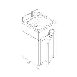Lavandino lavamani acciaio aisi armadiato 400 x 400 x 850 mm