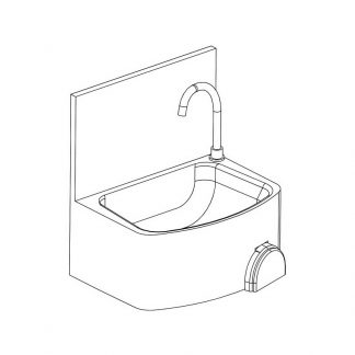Lavandino lavamani acciaio aisi semicircolare 480 x 360 x 520 mm