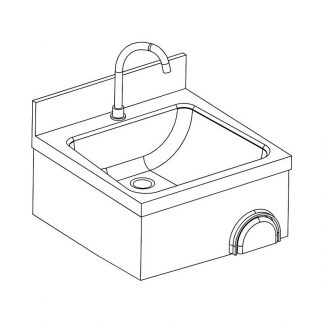 Lavandino lavamani acciaio aisi rettangolare 500 x 500 x 340 mm