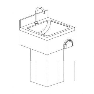 Lavandino lavamani acciaio aisi rettangolare 500 x 500 x 770 mm colonna
