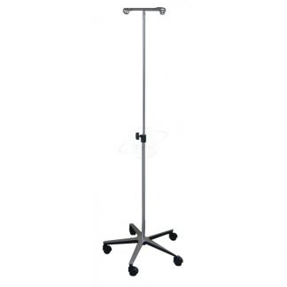 Asta Portaflebo Inox con base a 5 razze su Ruote