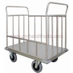 Carrello trasporto universale 4 sponde in tubolare in acciaio INOX AISI 304