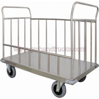 Carrello trasporto universale 4 sponde in tubolare in acciaio inox AISI 304- MAXI