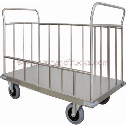 Carrello trasporto universale 4 sponde in tubolare in acciaio inox AISI 304- MAXI