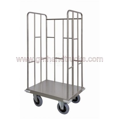Carrello trasporto universale 3 sponde in tubolare in acciaio INOX AISI 304