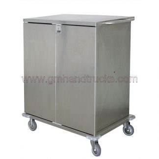 Carrello container biancheria doppia anta in accaio INOX AISI 304