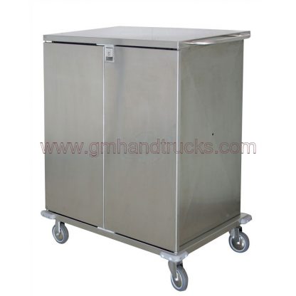 Carrello container biancheria doppia anta in accaio INOX AISI 304