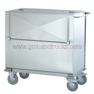 Carrello container trasporto sacchi con anta a ribalta in acciaio INOX AISI 304 satinato