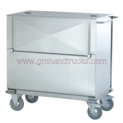 Carrello container trasporto sacchi con anta a ribalta in acciaio INOX AISI 304 satinato