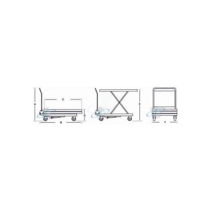 Carrello con Piattaforma grande alzata PC800 800 Kg misure
