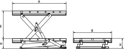 Piattaforma elevatrici carico automezzi transpallet 2500 x 1200 1000 Kg