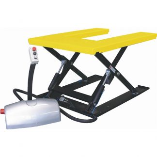 Piattaforma elevatrice pantografo U extrabassa per sollevamento pallets