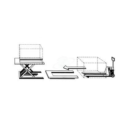 Piattaforma elevatrice pantografo U extrabassa per sollevamento pallets misure