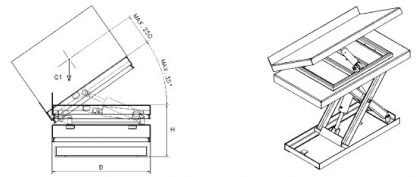Piattaforme elevatrici con pianale ribaltante 1250 x 800 300 kg