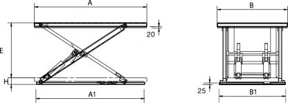 Piattaforma elevatrice – extrapiatta - Modello Silver L8-C misure
