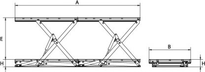 Piattaforme elevatrici in tandem per carichi distribuiti 3800 x 1000