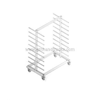 Carrello porta tavole panificio1200 mm saldato capacità 20 tavole