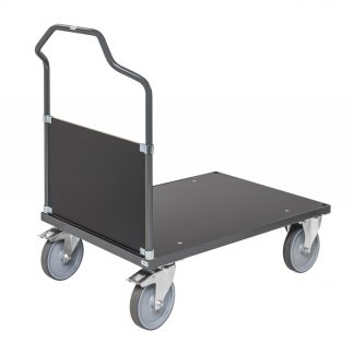 Robusto carrello a piattaforma smart con sponda e un’impugnatura KM332-3B-ERGO