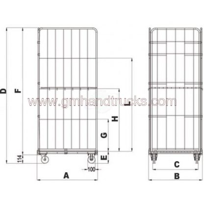 Roll container maxi altezza mm 1800 3 sponde