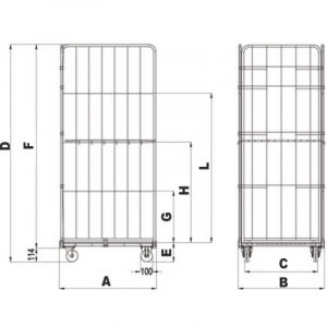 Roll container maxi altezza mm 1800 misure