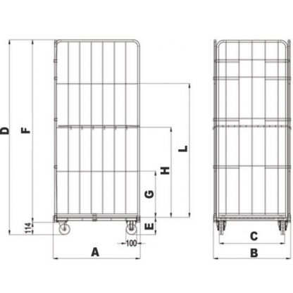 Roll container maxi altezza mm 1800 misure