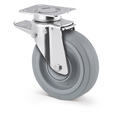 Ruote in poliammide gomma elastica antitraccia 3642UFP200P63