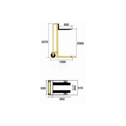 Sollevatore Arganello 200 Kg altezza 2000 mm misure