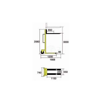 Sollevatore manuale altezza 3000 portata 1000 kg misure
