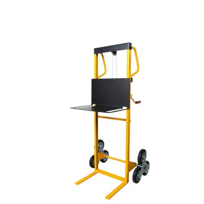 Carrelli saliscale 6 ruote con sollevatore ad arganello pala in alto